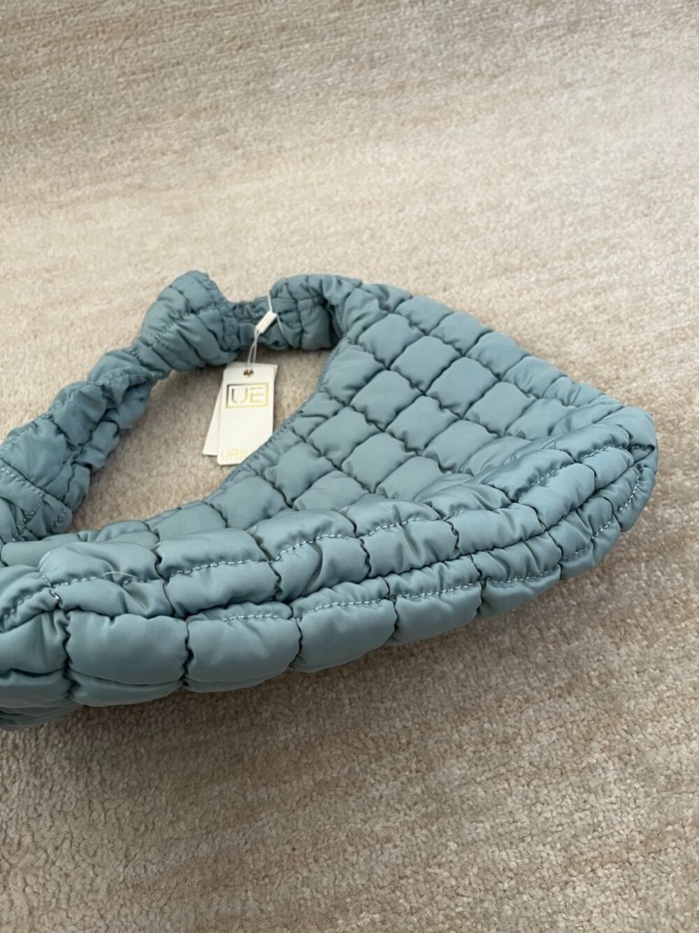 NWT Urban Expressions Blue Quilted Puffer Bag - Picture 9 of 9